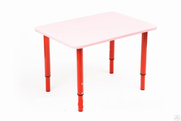 Стол «Кузя» цвет розовый+красный
